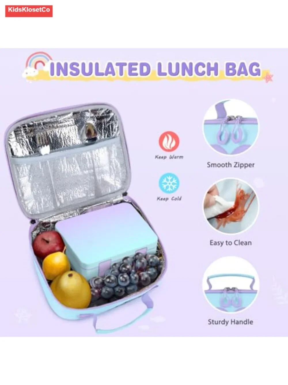Kids Backpack Set with Insulated Lunch Bag, Pencil Case, Bento Box